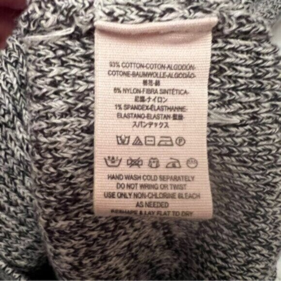 Free People Cotton  Too Good Pullover Sweater Black Heathered  EUC XS - Picture 8 of 12